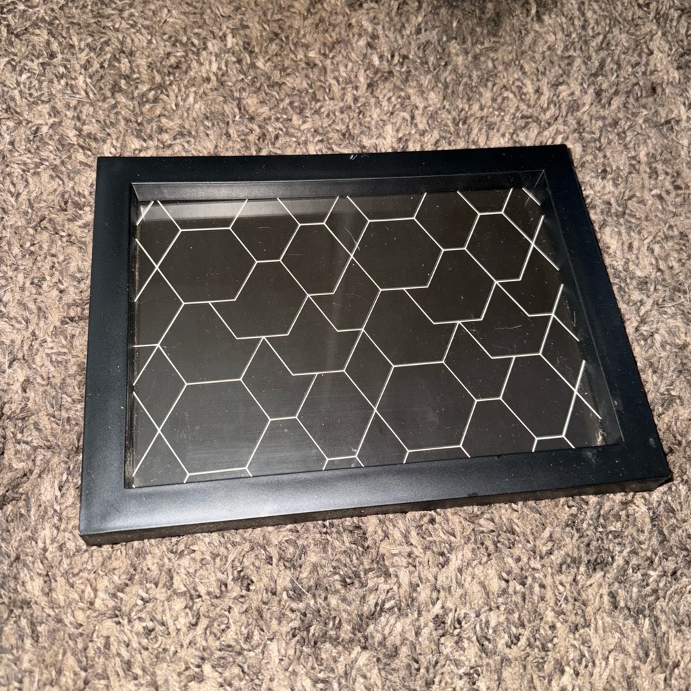 Black Geometric Glass Tray